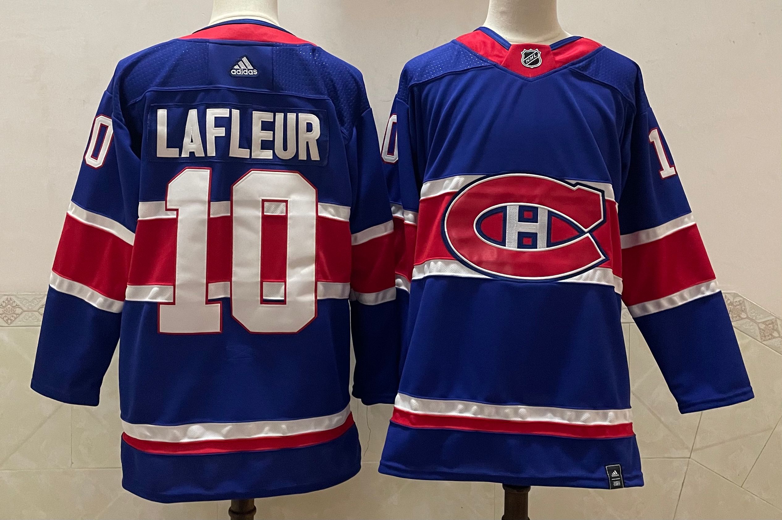 Men Montreal Canadiens #10 Lafleur Blue Throwback Authentic Stitched 2020 Adidias NHL Jersey